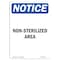 Signmission OSHA Notice, 5" Height, Non-Sterilized Area Sign, 5" X 3.5", Portrait OS-NS-D-35-V-15117 - alternate 1